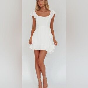 Selfie Leslie Ivory Ruffle Dress